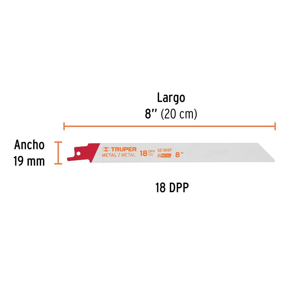 2 Seguetas para Sierra Sable 8" 18 DPP para Metal Truper - 10798