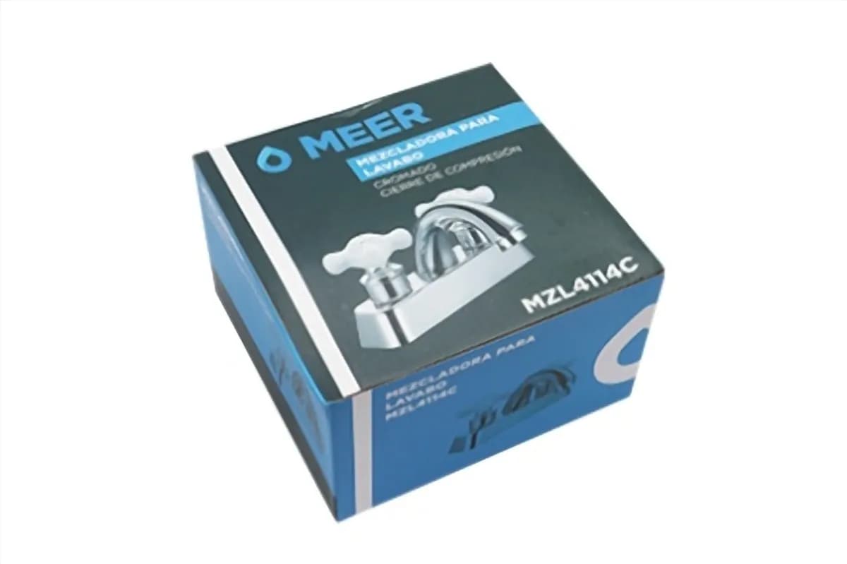 Mezcladora para Lavabo Cruceta Blanca MEER - MZL4114C