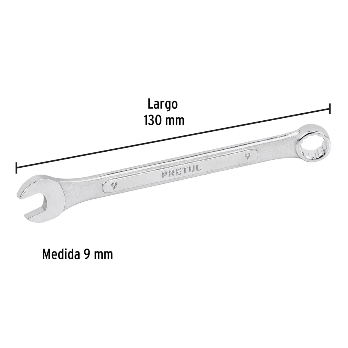 Llave Combinada 9 mm Pretul LL-2009MP - 21903