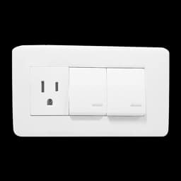 Apagador Doble y Contacto c/Placa Argos