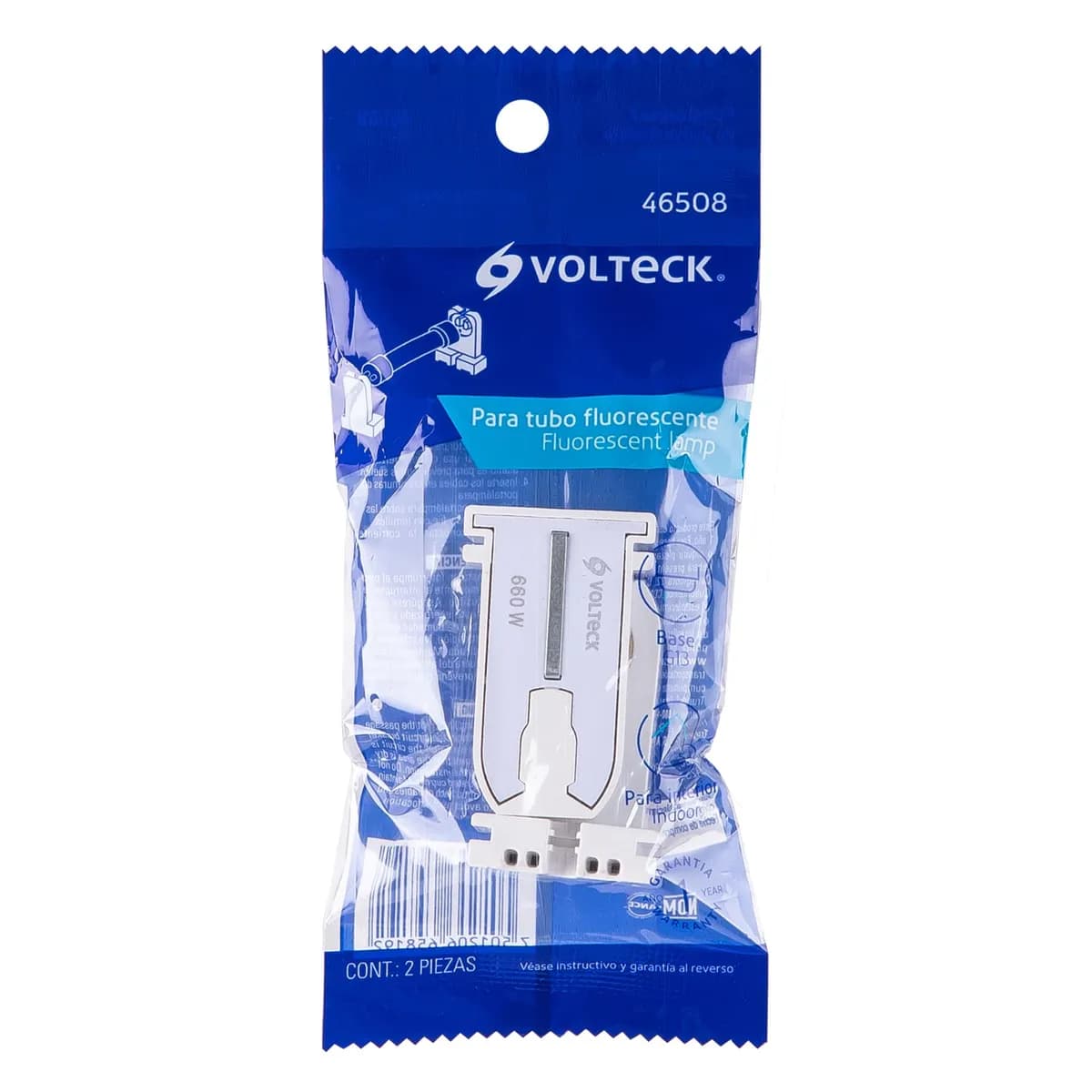 Bolsa con 2 Piezas de Portalámpara para Tubo LED Base G13 Volteck - 46508