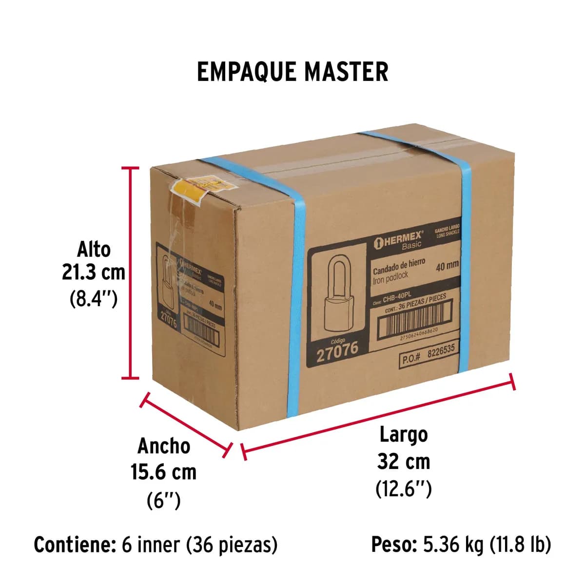 Candado de Hierro 40 mm CHB-40PL Truper - 27076