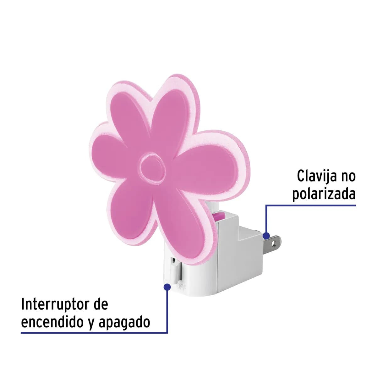 Luz de Noche con Lámpara E12 Diseño Flor Volteck - 46130