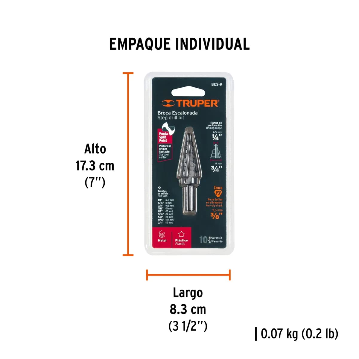 Broca Escalonada 9 Escalones Truper - 12123