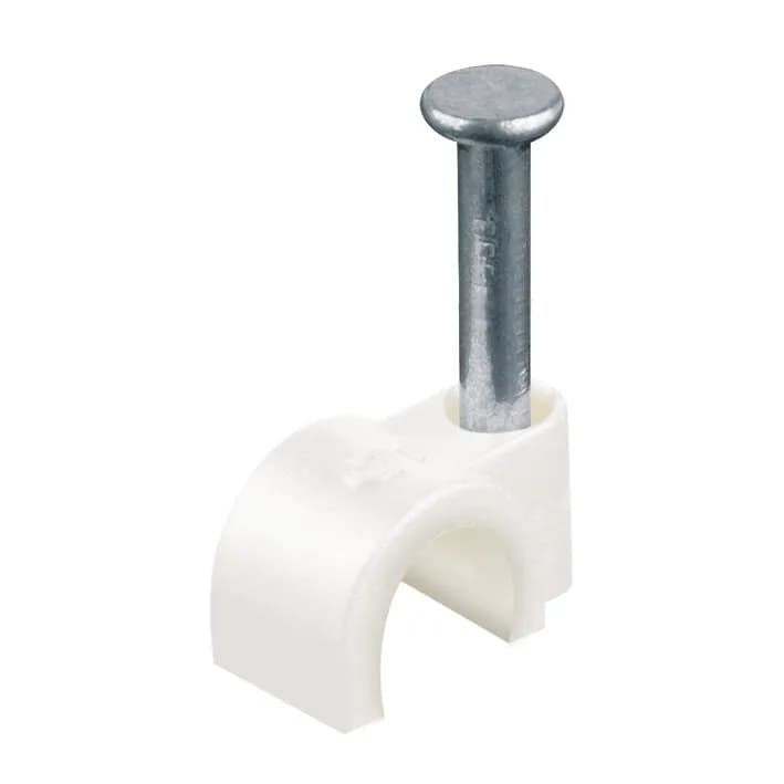 Bolsa con 20 Grapas Curvas Blancas con Clavo para Cable Coaxial 10 mm AKSI - 116154