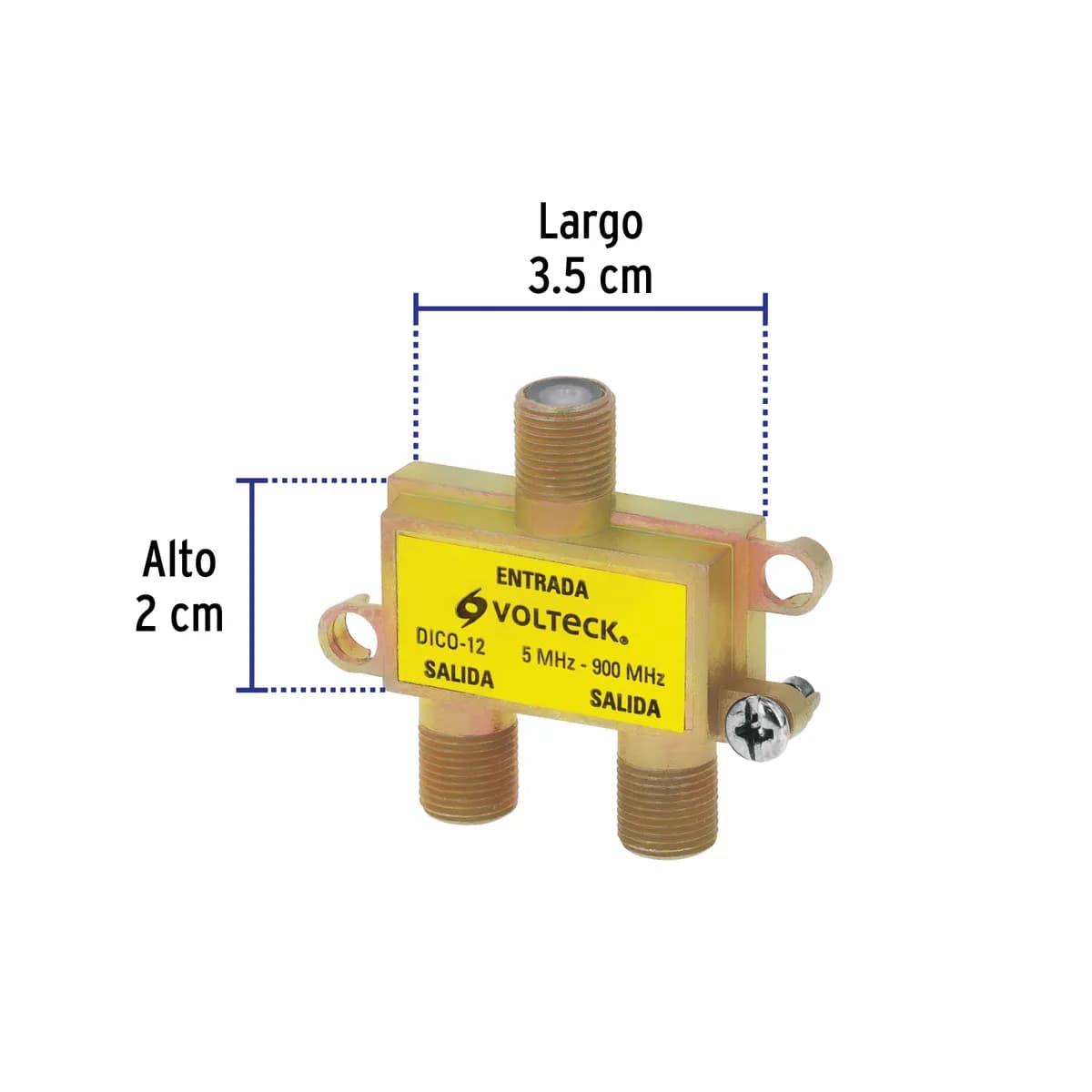 Divisor Coaxial de 1 Entrada y 2 Salidas Volteck - 48475