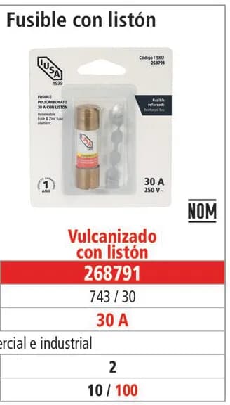 Blíster 743 Fusible 30 A con Listón IUSA - 268791