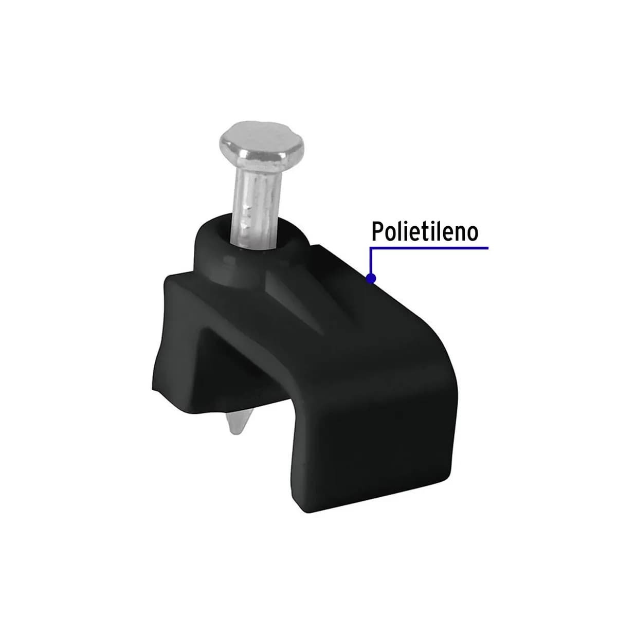 Bolsa con 20 Grapas Negras 6 x 9.5 mm Planas Volteck - 48035
