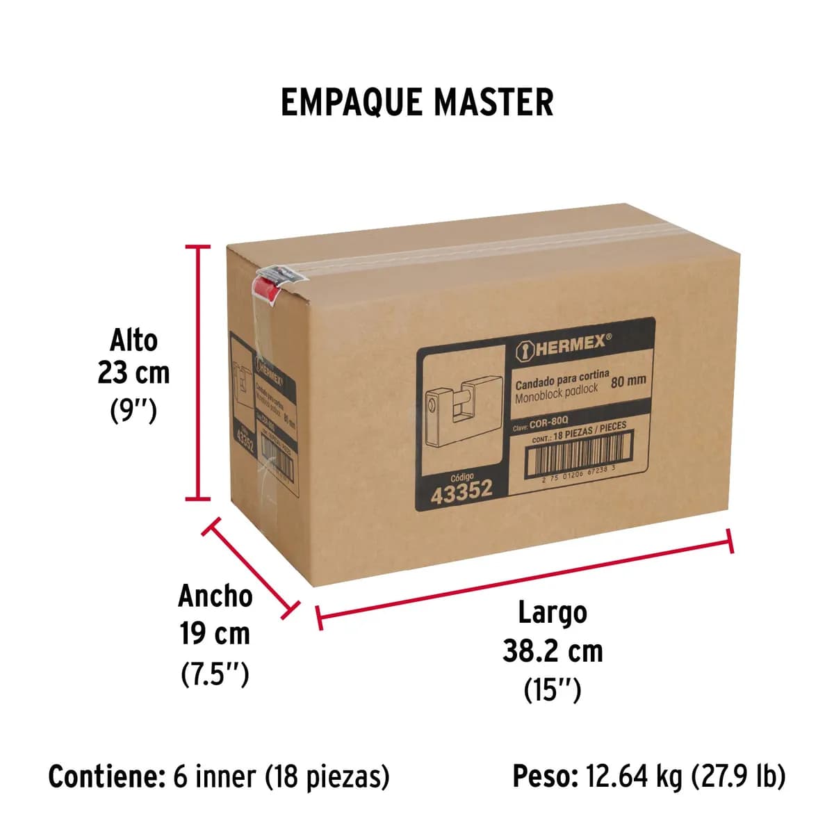 Candado Antipalanca 80 mm Blindado Truper - 43352