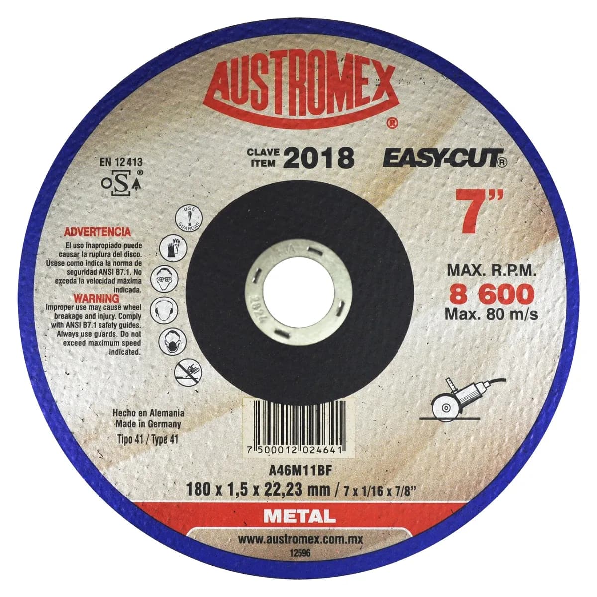 Disco de Corte 7" (180 mm) Austromex - A2018