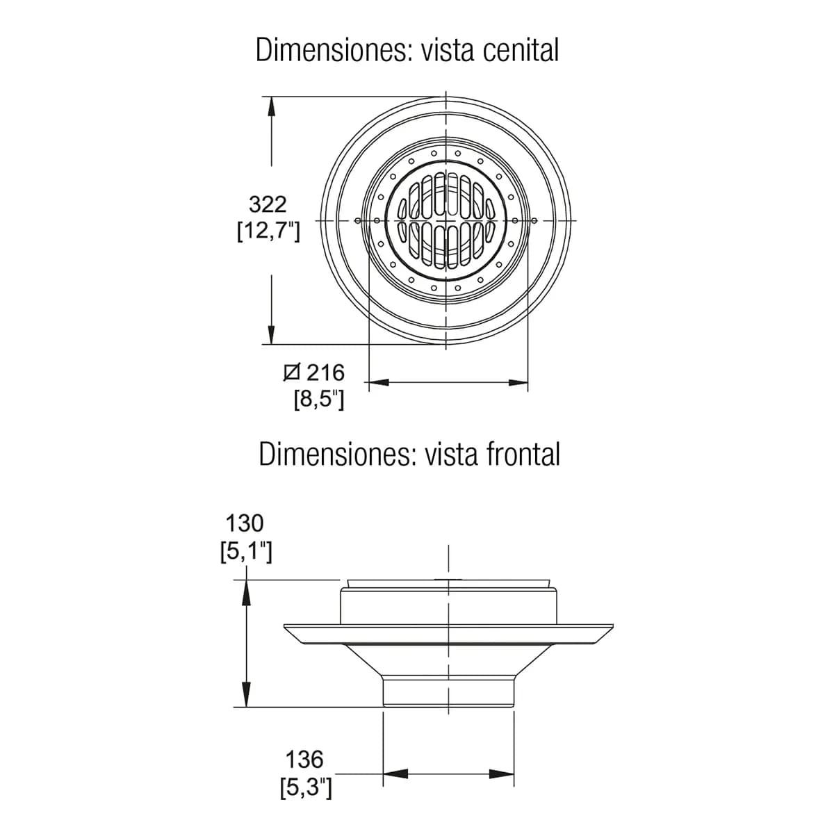 Coladera de Rejilla con Sedimentador Helvex - H5424