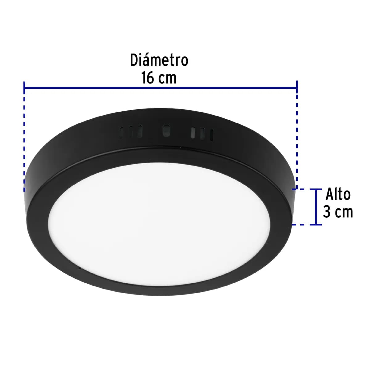 Luminario LED de Plafón 12 W Redondo Negro Volteck - 47396