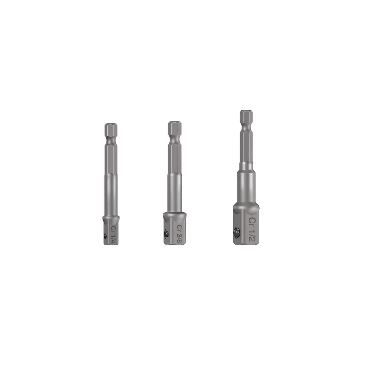 Juego de 3 Adaptadores para Dados 1/4", 3/8" y 1/2" Truper - 10752
