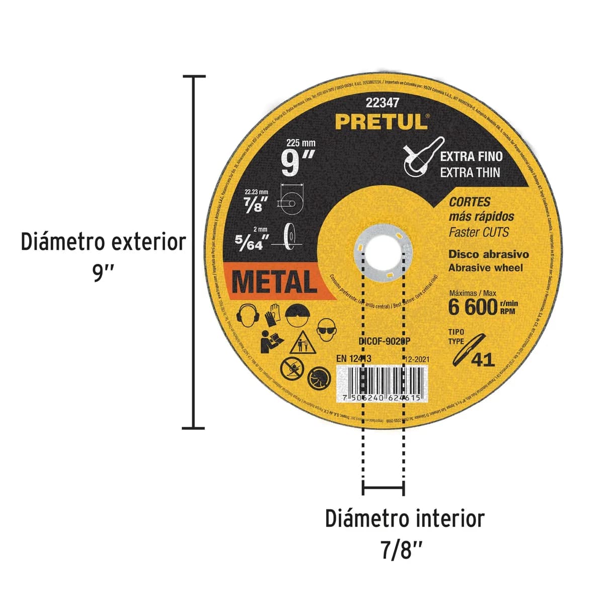 Disco Tipo 41 de 9" x 2 mm Pretul - 22347