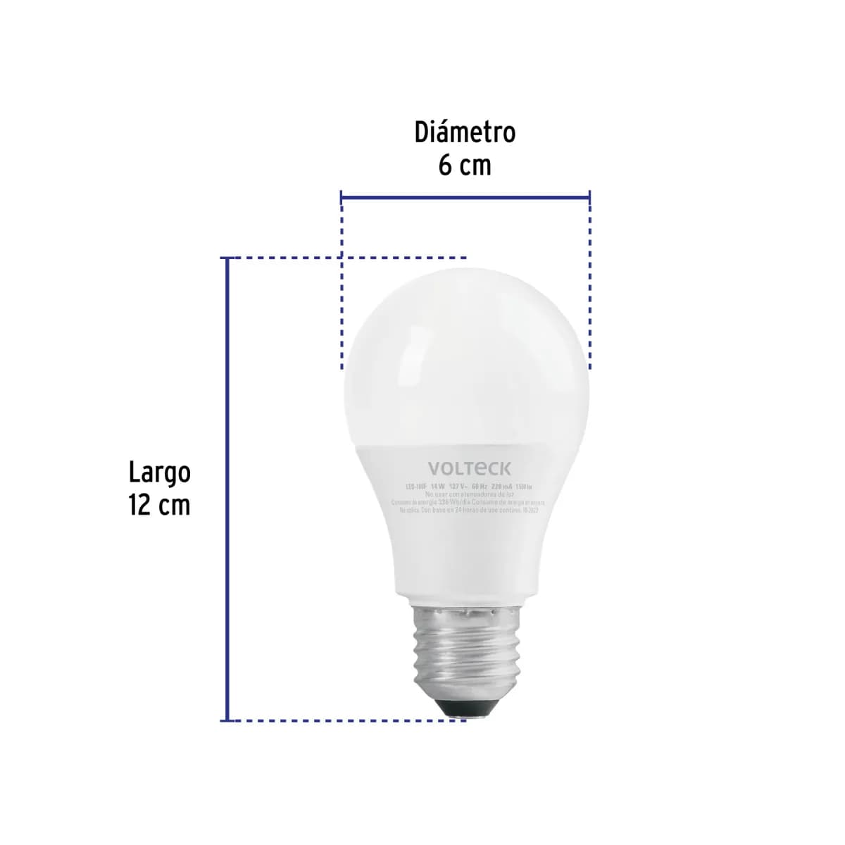 Foco LED 14 W (100 W) A19 6500 K Luz Blanca Fría Volteck - 46221