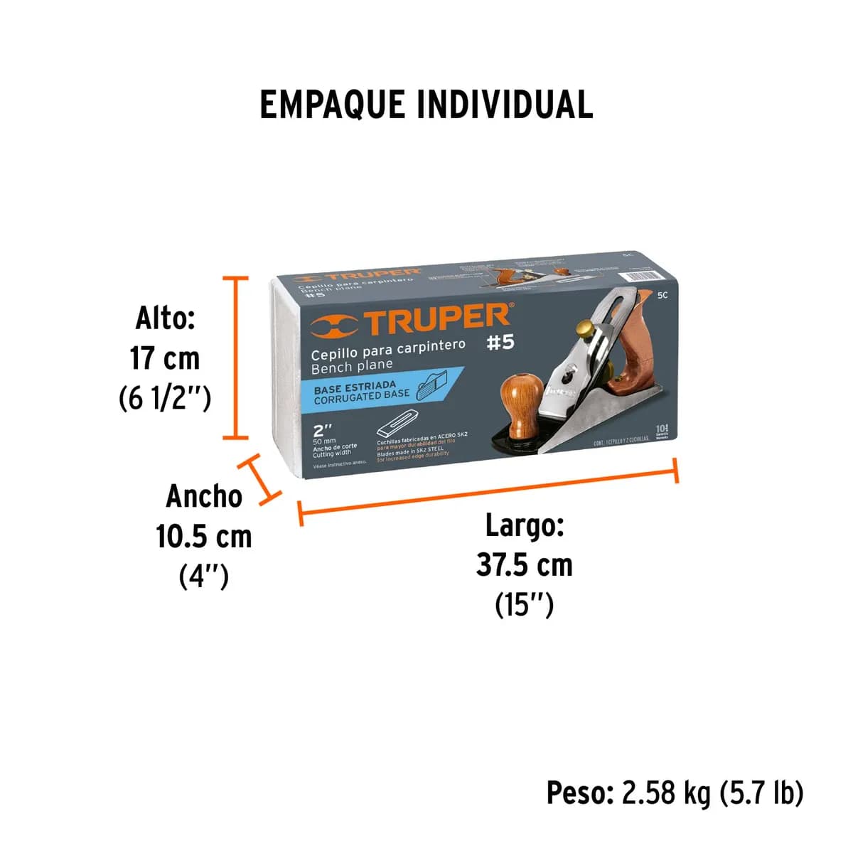 Cepillo Carpintero Base Estriada #5 Truper - 12015