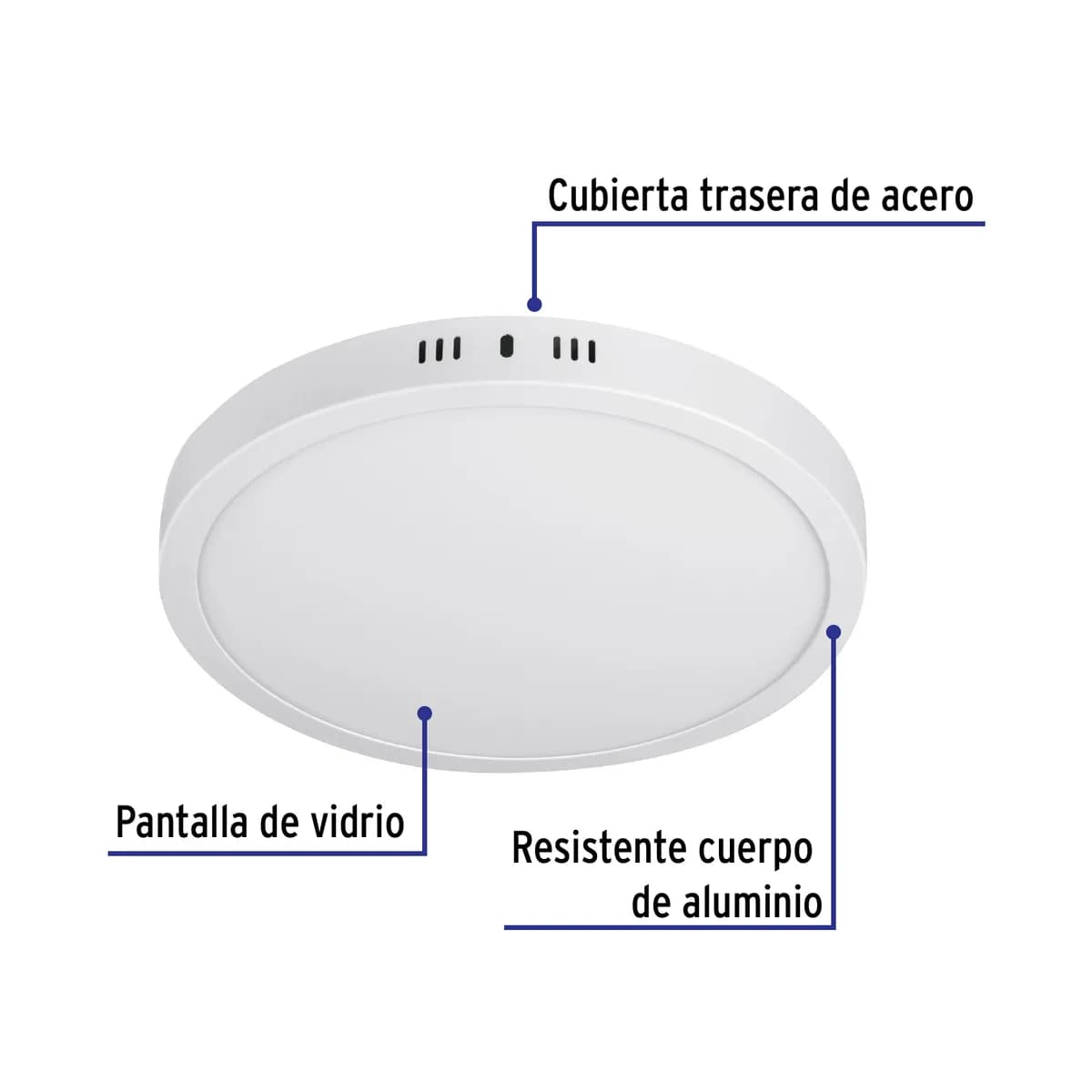 Luminario LED Redondo Blanco 3000 K 24 W Volteck - 48259