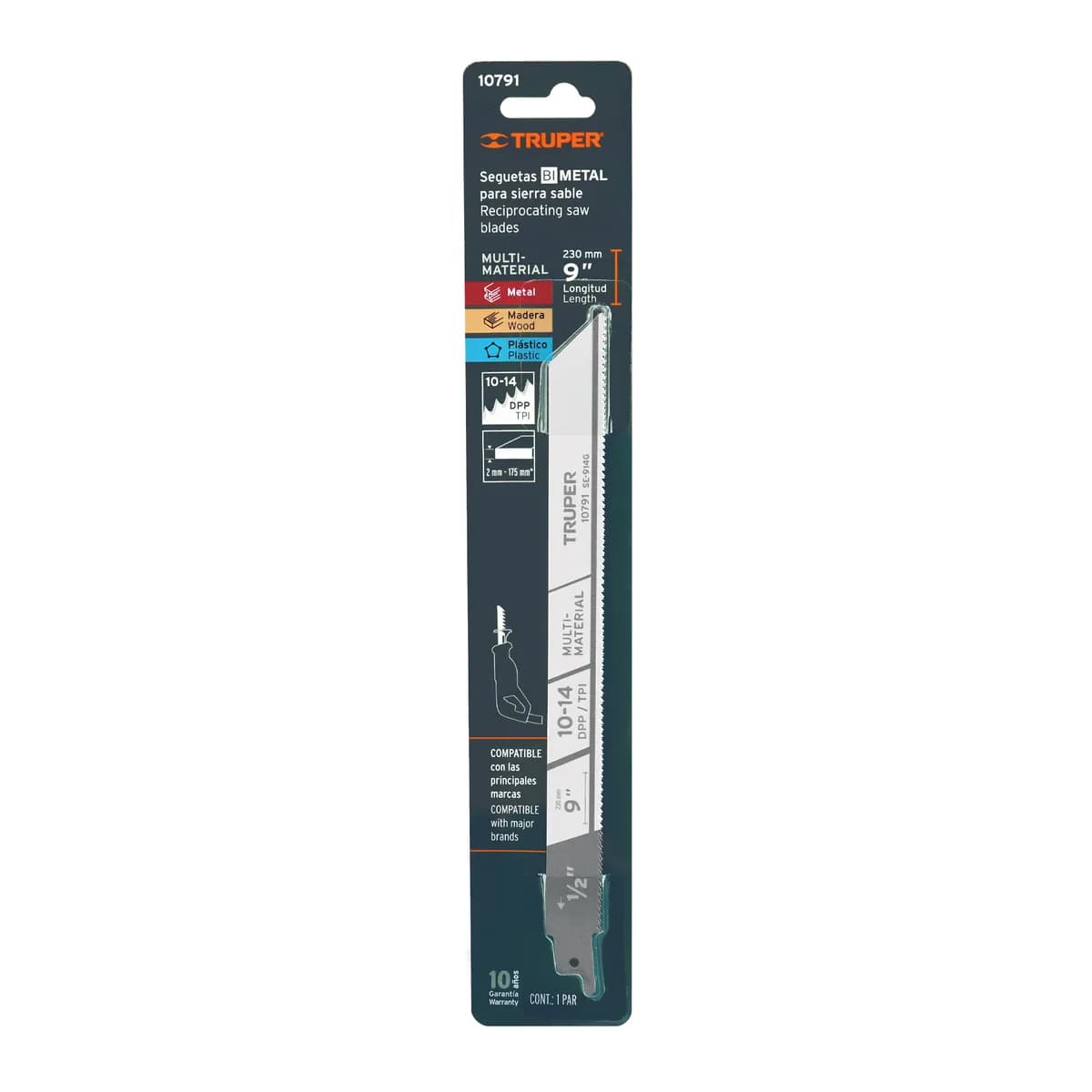 2 Seguetas para Sierra Sable 9" 10-14 DPP Uso General Truper - 10791