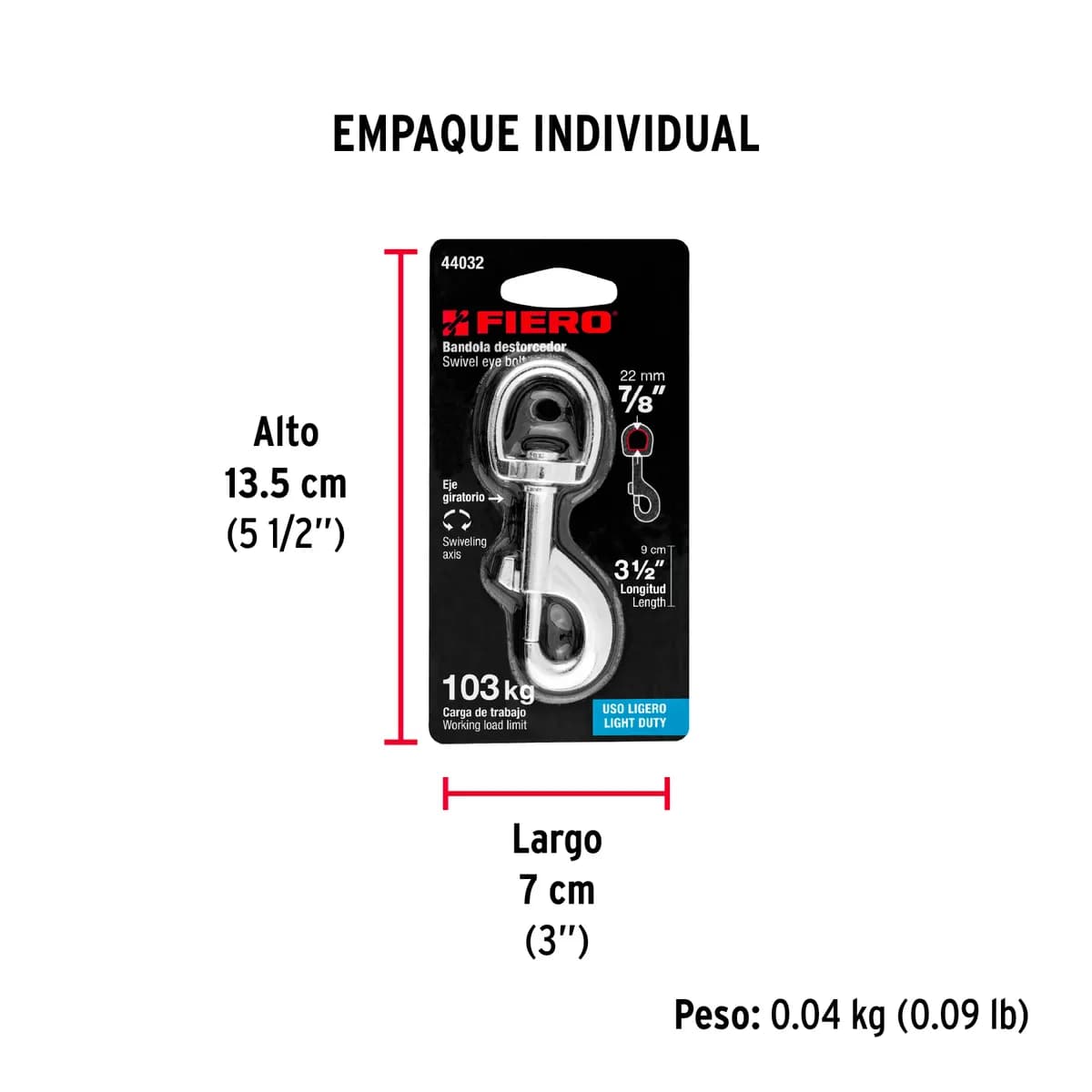 Bandola de Zinc Giratoria 7/8" Fiero - 44032