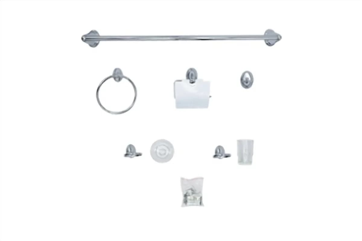 Juego de Accesorios para Baño 6 Piezas Cromo Meer - ACC-001