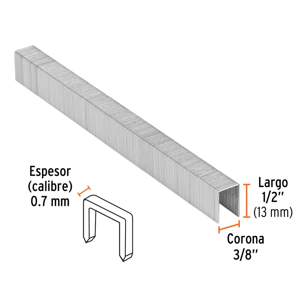 Caja con 5000 Grapas Corona 3/8" Calibre 22 Truper - 13245