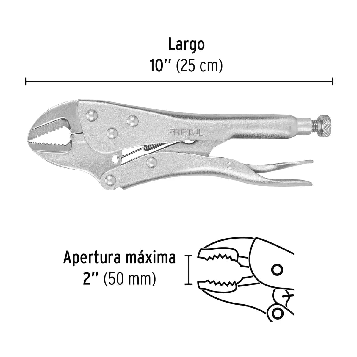 Pinza de Presión Mordaza Recta 10" Pretul - 22707