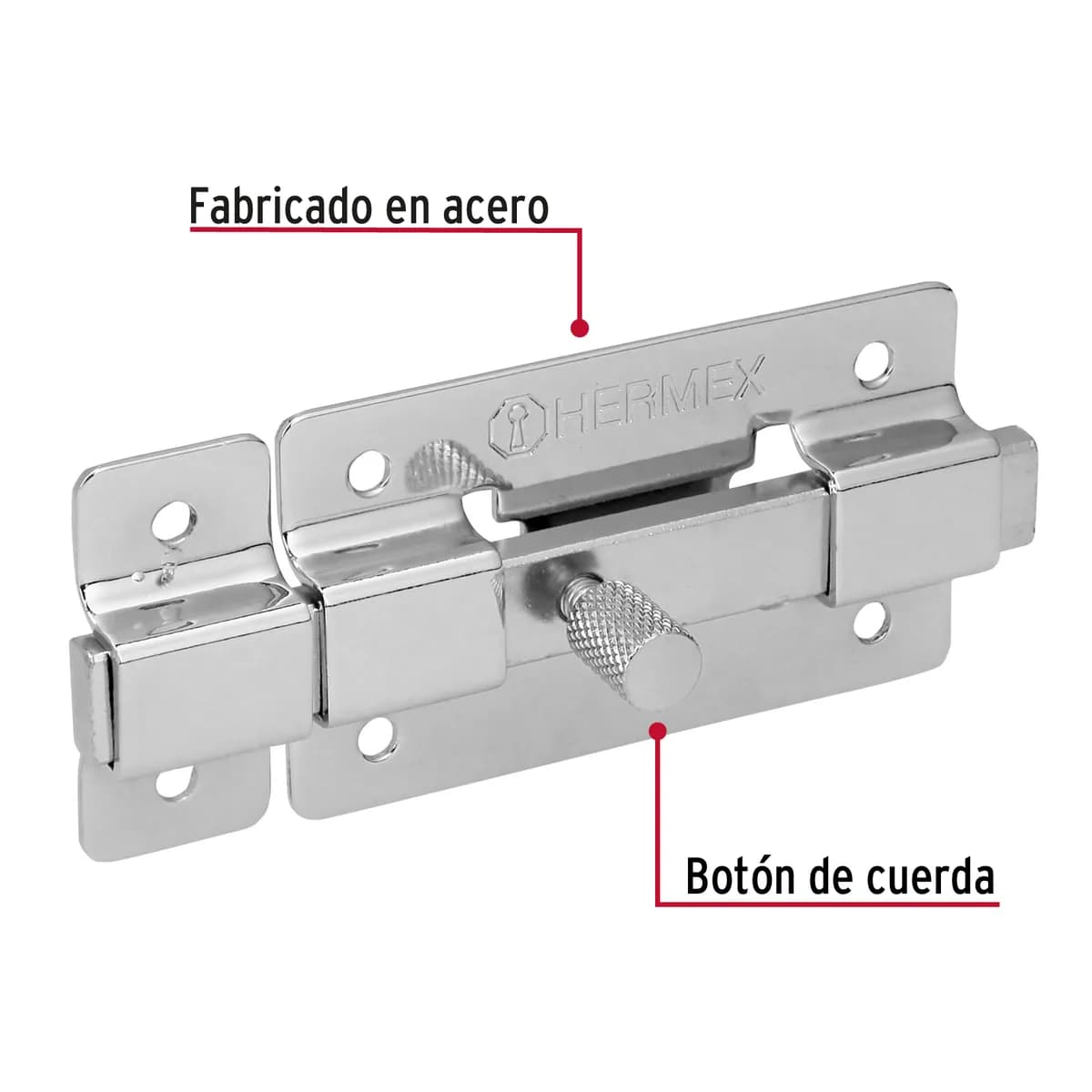 Pasador de Barra Plana 3" Cromo PAC-36 Truper - 43714