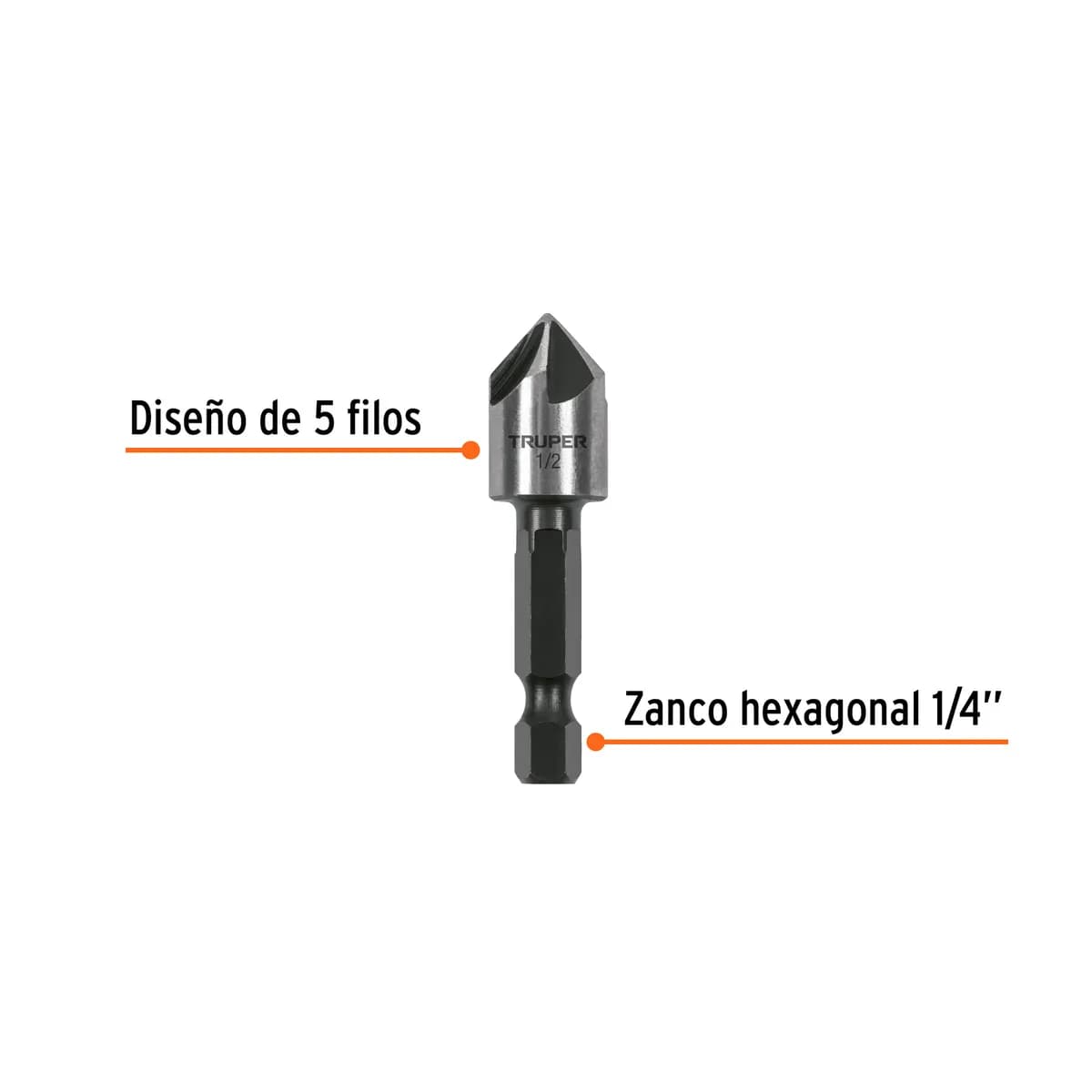 Avellanador HSS de Cambio Rápido 1/2" Truper - 102380
