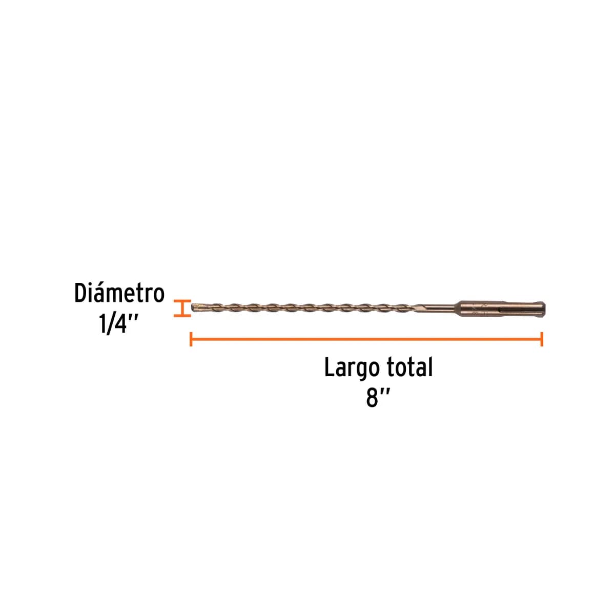 Broca SDS Plus 1/4" x 8" Truper 11265 | Concreto y Piedra