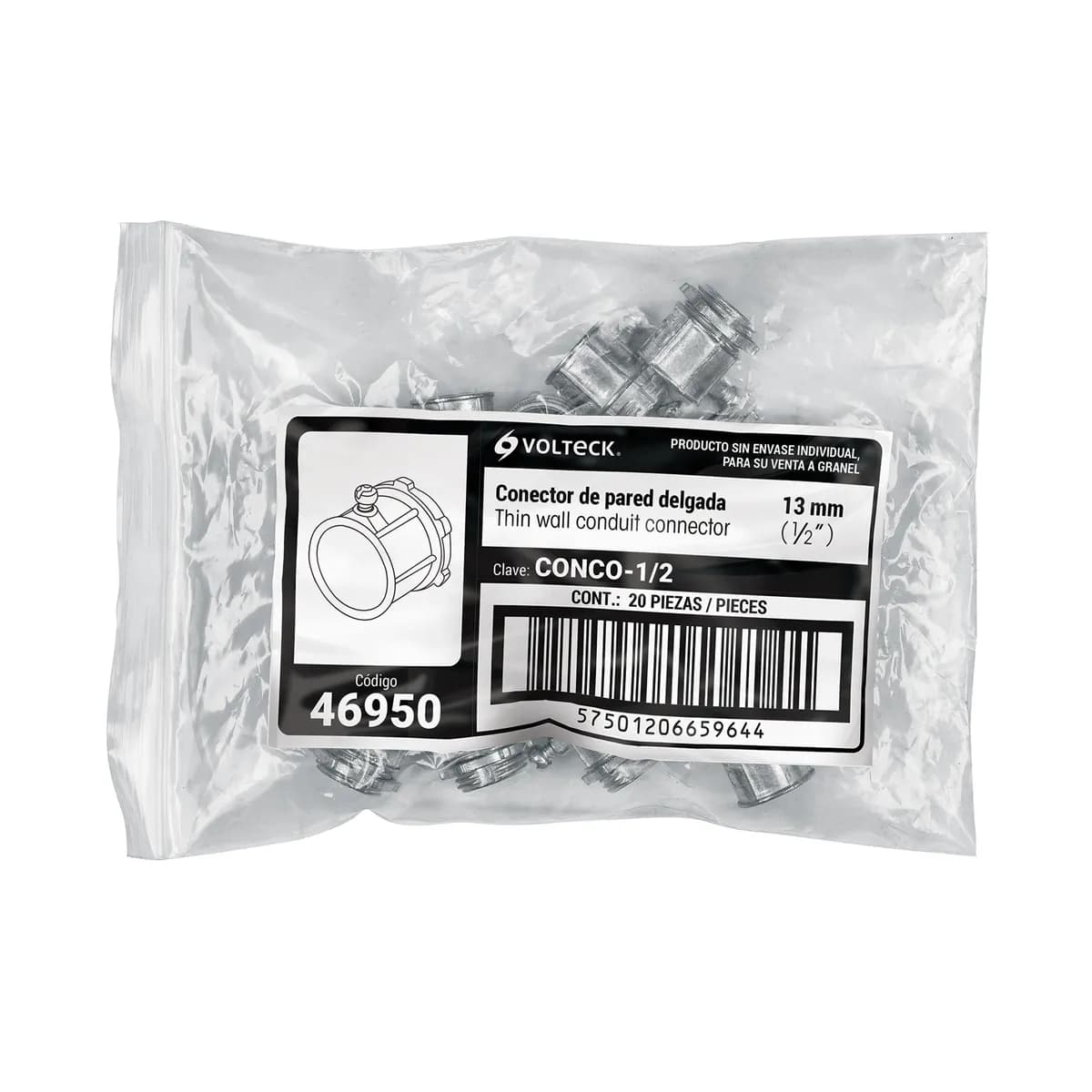 Conector Conduit 1/2" Volteck - 46950