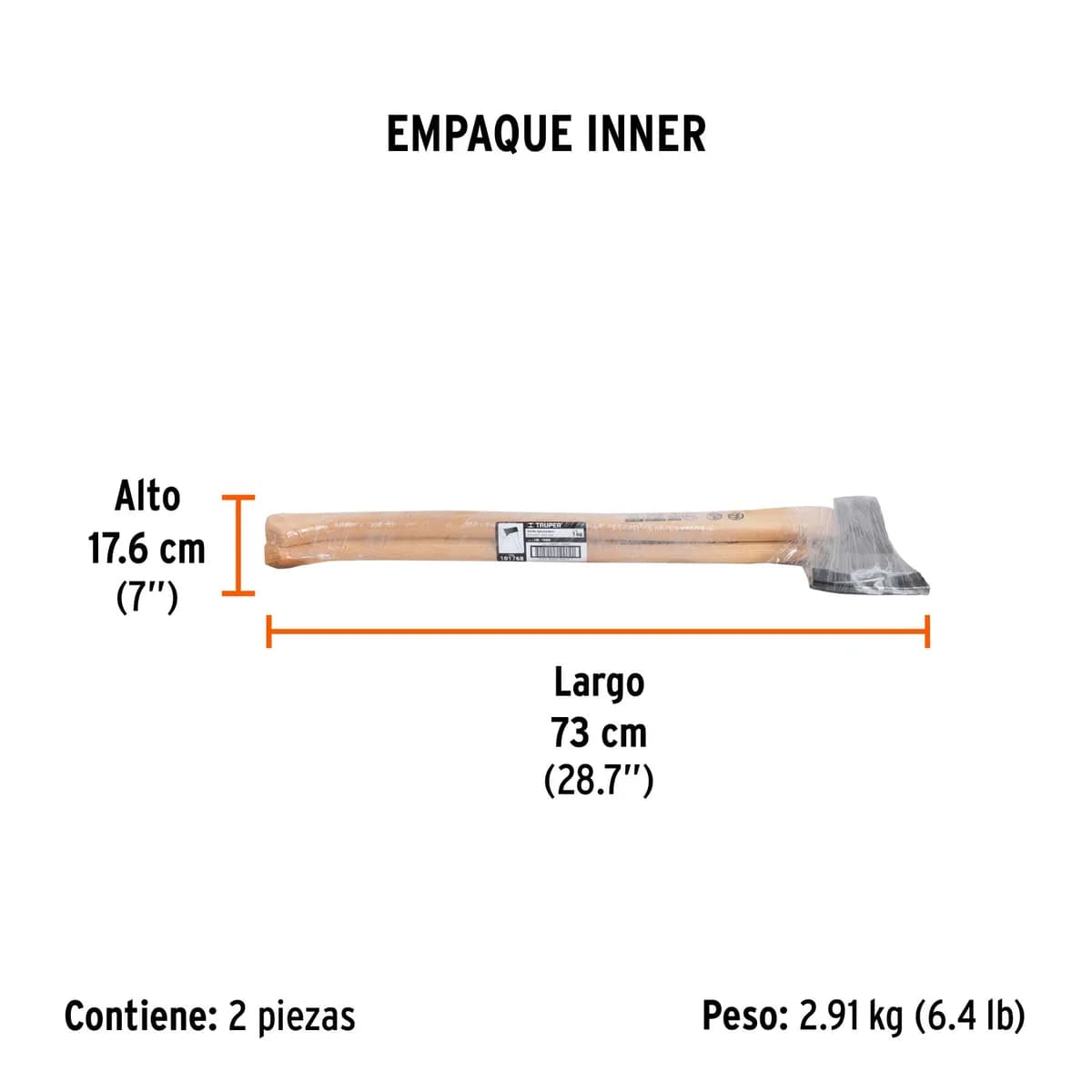 Hacha Europea 1000 g Mango Hickory 28" Truper - 101768