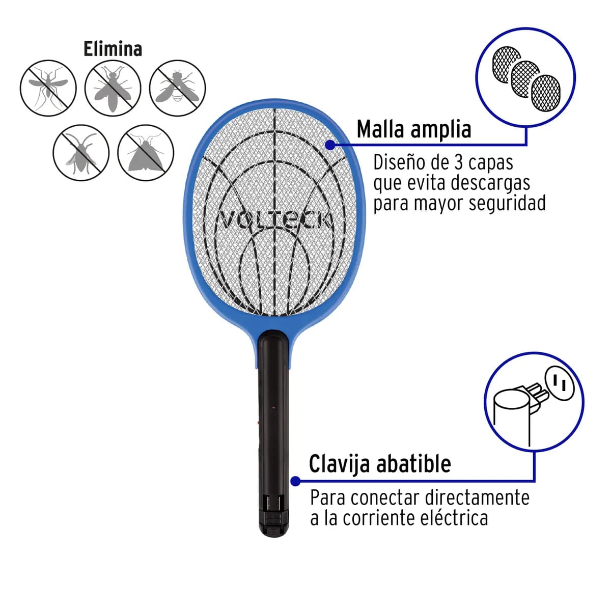 Raqueta Matamoscas/Mosquitos Recargable Truper - 49149