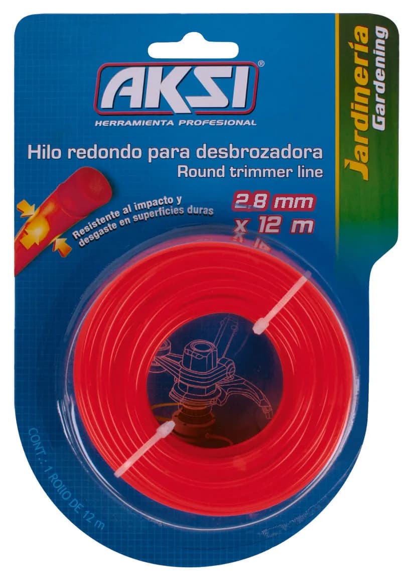 Hilo Redondo para Desbrozadora 0.095" (2.4 mm) AKSI - 107303