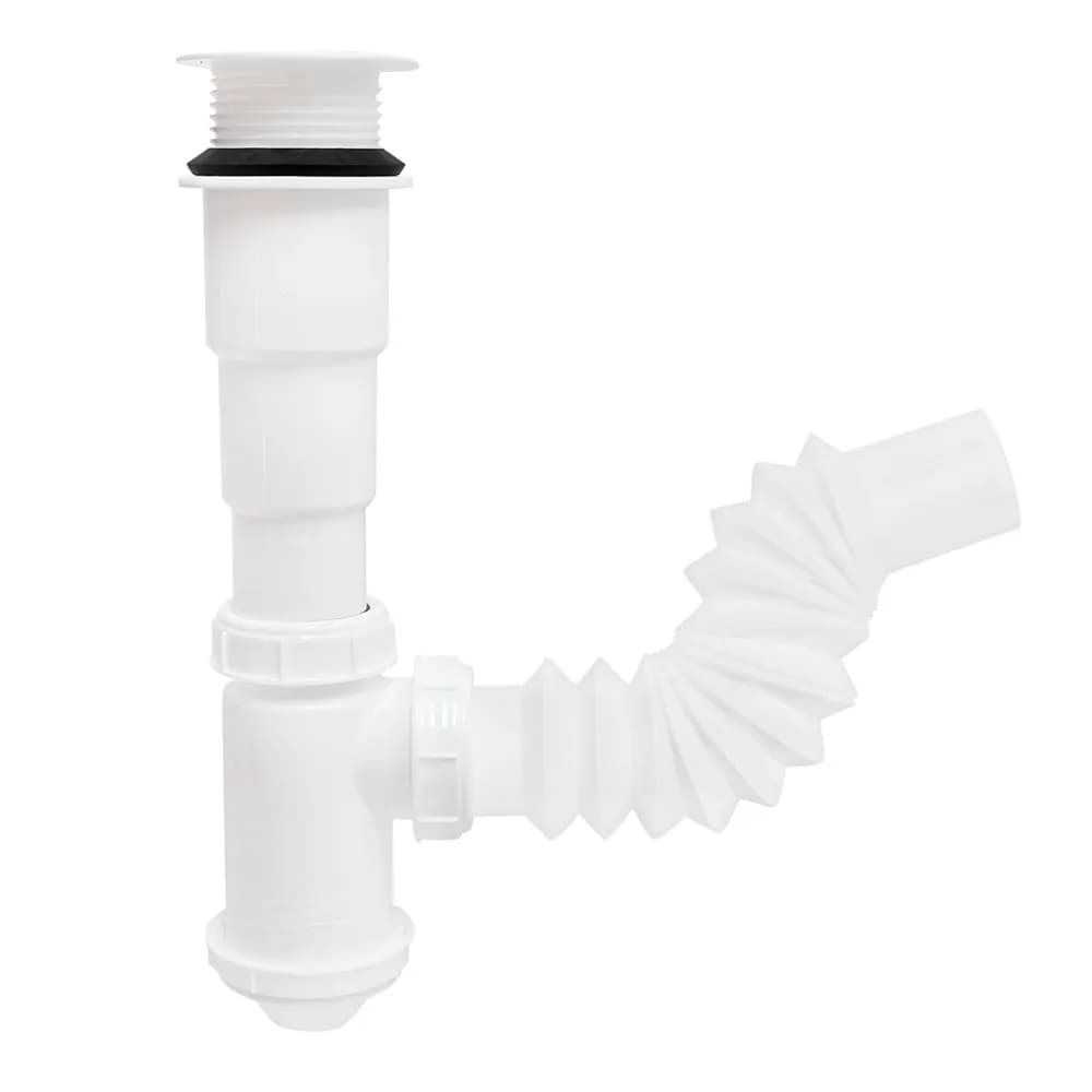 Céspol para Fregadero con Rejilla Blanco Bote Chico 25 cm y Check Antiolor Fleximatic - 2287