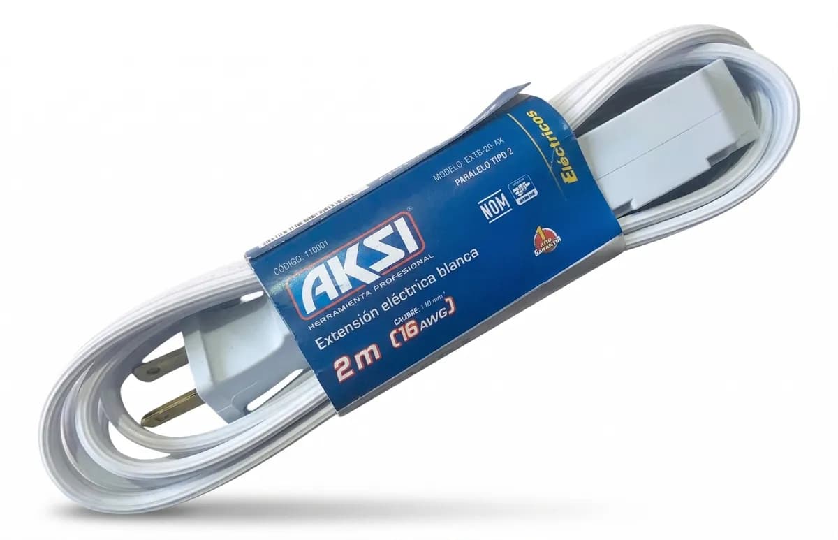 Extensión Blanca 2m Calibre 16 Aksi