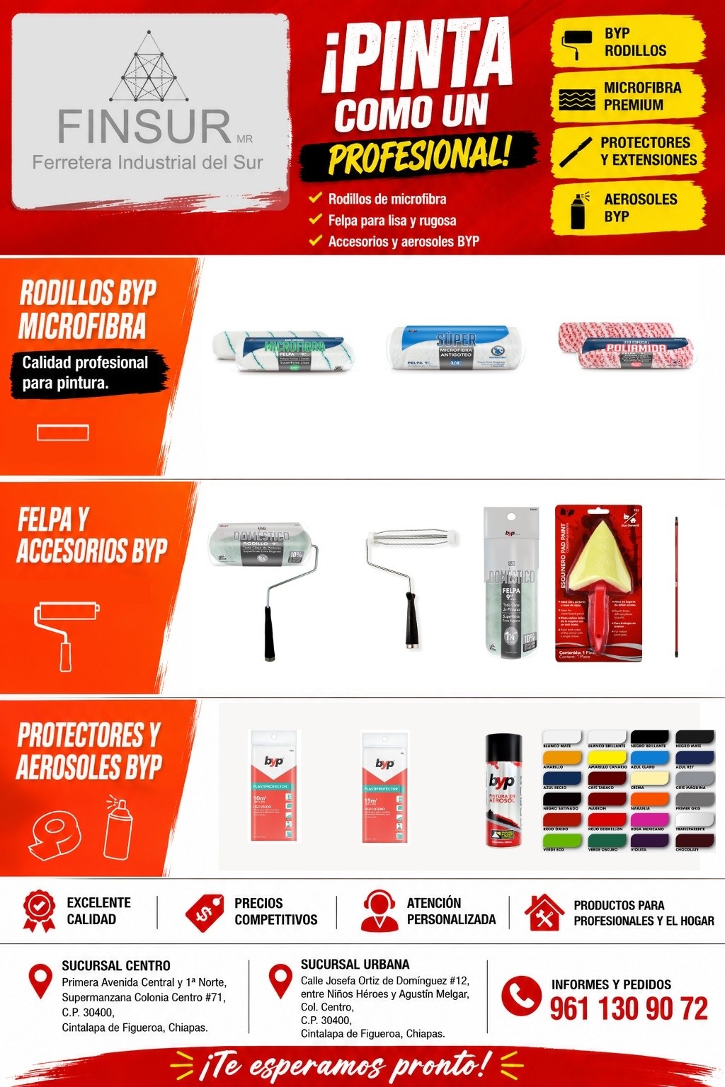 Pinta como profesional — rodillos de microfibra y felpas BYP